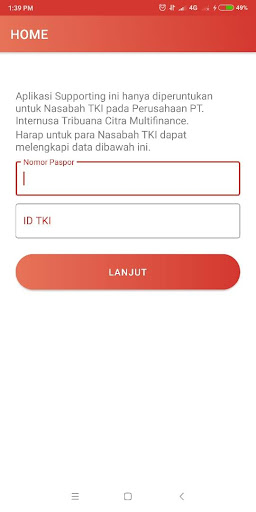 Android application ITCF Supporting screenshort