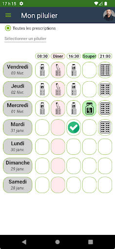 Pilulier virtuel xPill Screen 3