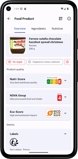 Scanner: QR Code and Products Screen 2