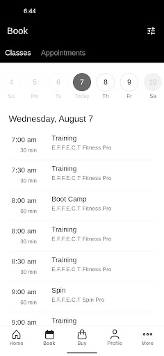 Screenshot of Effect Fitness Atlanta