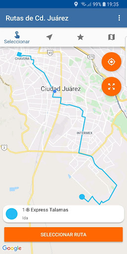 Android application Rutas JRZ screenshort