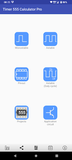 Android application Timer IC 555 Calculator screenshort
