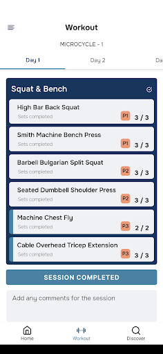 Android application Coachwise screenshort