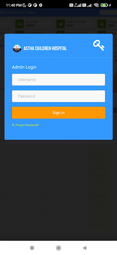 Android application Astha Children Hospital Admin screenshort