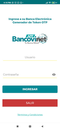 Android application Bancovinet Token screenshort