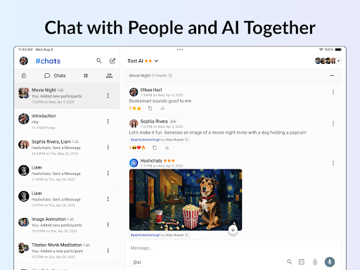 Hashchats – AI Group Chats