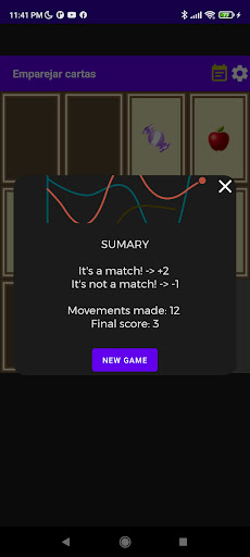 Matching cards Screen 2