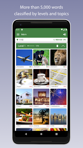 Android application Learn Italian Vocabulary screenshort