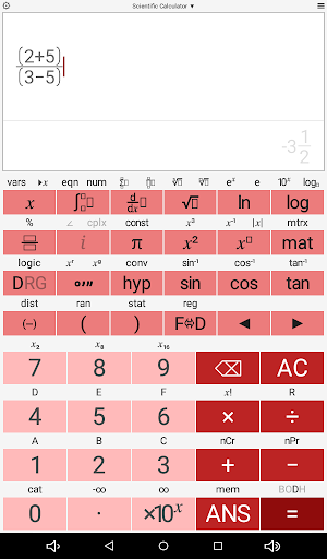 Screenshot of Scientific Calculator