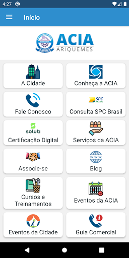 Android application ACIA Ariquemes screenshort