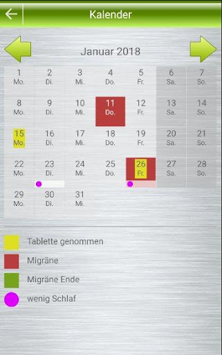 Migräne-Kalender einfach Screen 3