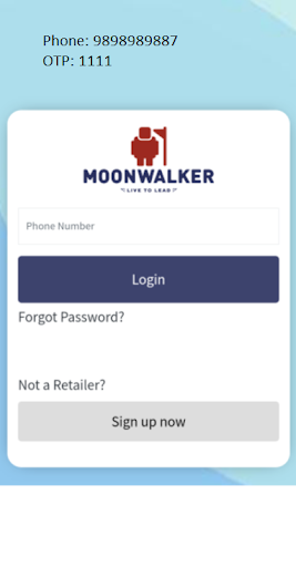 Android application Moonwalker Retailer screenshort
