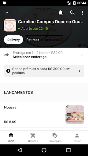 Android application Caroline Campos Doces Gourmet screenshort