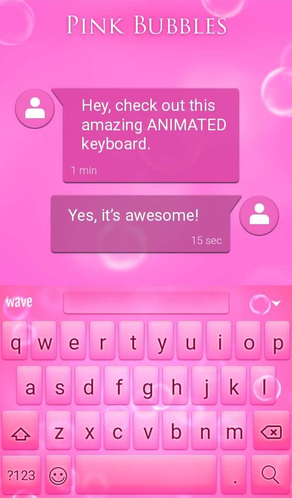 Android application Pink Bubbles Animated Keyboard + Live Wallpaper screenshort