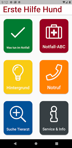 Android application Erste Hilfe Hund screenshort