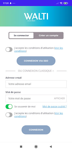 Android application Walti screenshort