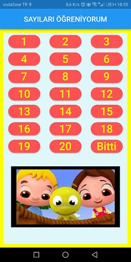 Android application Sayıları Pratik Öğreniyorum screenshort