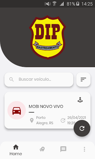 Android application DIP Rastreamento screenshort