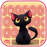 Black Cute Cat Keyboard Theme icon