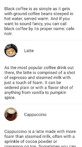 Coffee List Screen 3