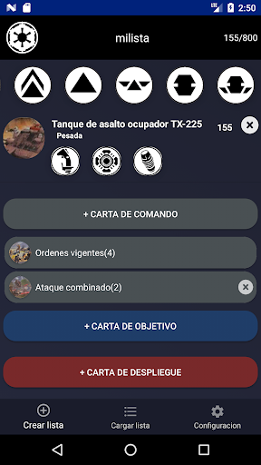 Star Legion Wars Listas