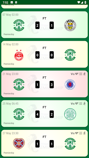 Hibernian FC Fan App Screen 2