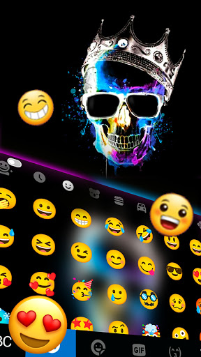 Neon Skull King Keyboard Backg Screen 3