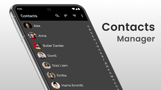 Screenshot of Contacts app for Android