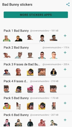 Android application Stickers de Bad Bunny screenshort