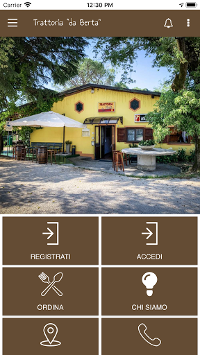 Android application Trattoria Berta screenshort