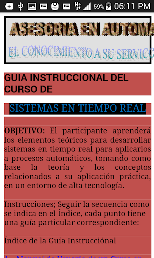 Android application Tiempo Real screenshort