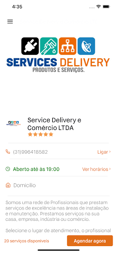 Services Delivery e Comércio Screen 2
