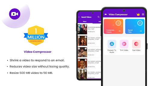 Android application Compress Video: Downsize Video screenshort