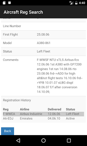 Aircraft Registration Search