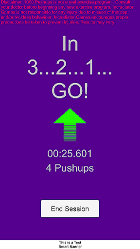 Android application One Thousand Pushups screenshort
