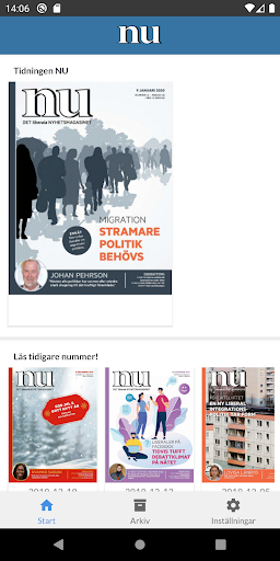 Android application Tidningen NU screenshort