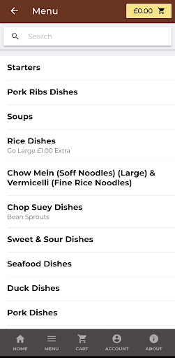 Welcome Chinese Takeaway Screen 2