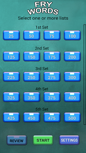 Android application Fry Words screenshort