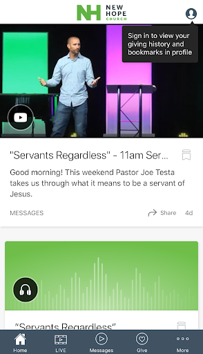 Android application New Hope, Biblical Community screenshort
