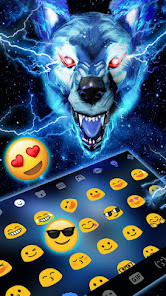 Captura de Pantalla 3 Blue Lightning Wolf Tema de te android