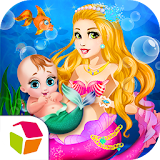 Mermaid Mommy And New Baby icon