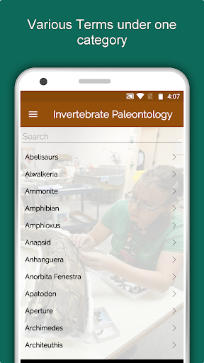 Palaeontology Dictionary App Screen 3