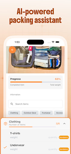 Screenshot of TripPack AI: Travel Assistant