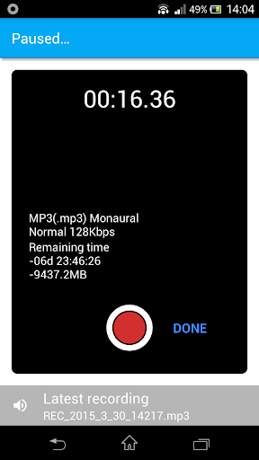 MyVoiceMemo MP3 Recorder Screen 3