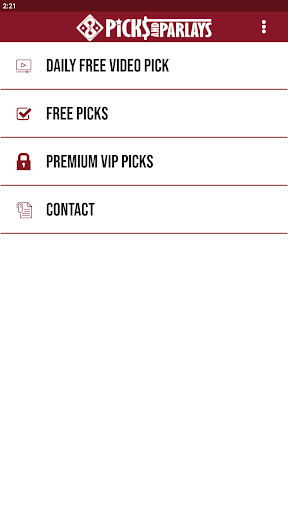 Android application Picks and Parlays screenshort