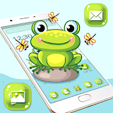 Cute Lovely Green Frog Cartoon Launcher Theme 🐸 icon