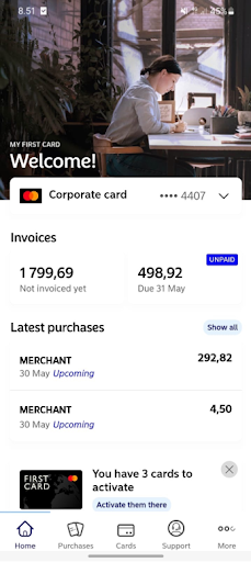 Android application First Card screenshort