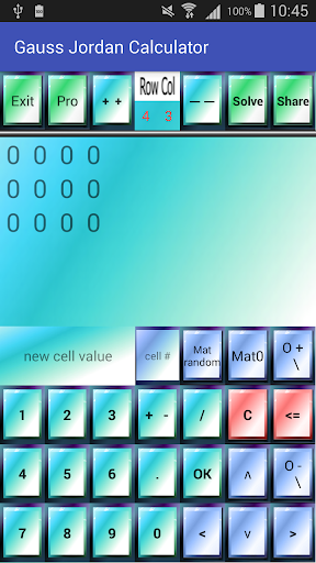 Gauss Jordan Calculator Screen 3