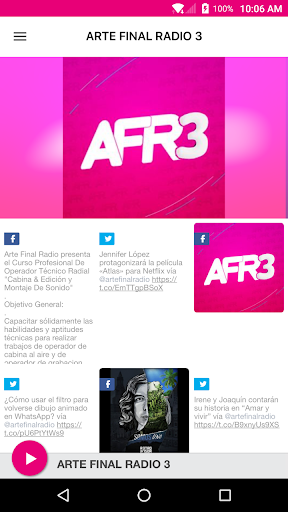 Android application Arte Final Radio 3 screenshort