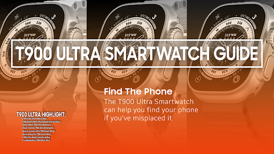 T900 Ultra Smart Watch Guide